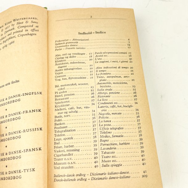 Italiensk-dansk vintage lommeordbog