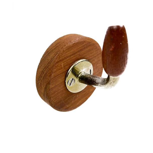 Teak og messing vintage knage