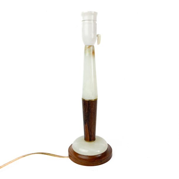 Teak og marmor vintage bordlampe