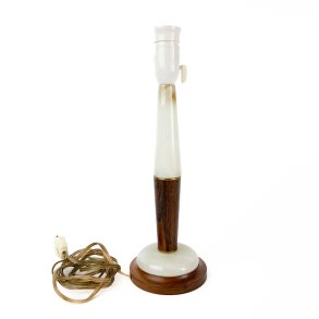 Teak og marmor vintage bordlampe