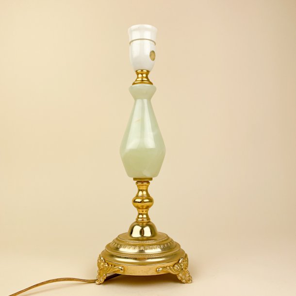 Gylden vintage bordlampe marmor