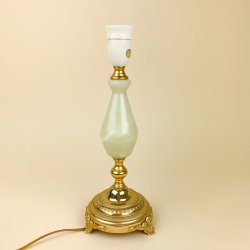 Gylden vintage bordlampe marmor