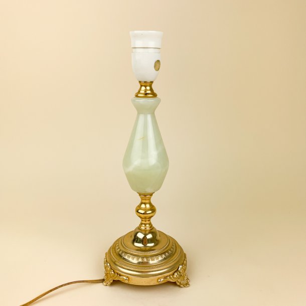 Gylden vintage bordlampe marmor