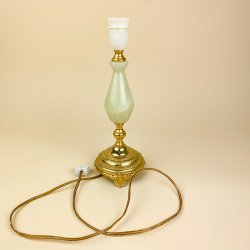 Gylden vintage bordlampe marmor