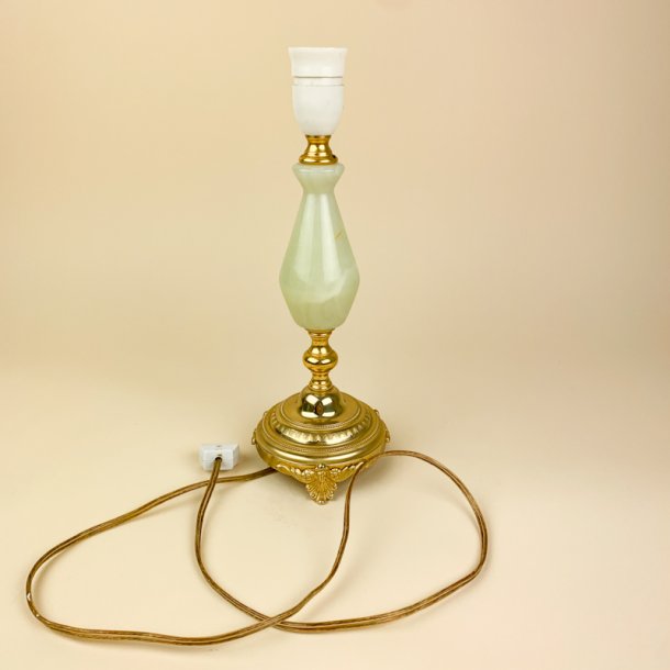 Gylden vintage bordlampe marmor