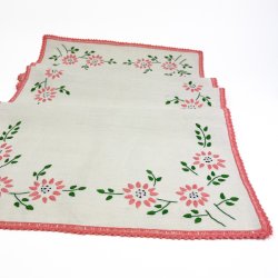Vintage bordl�ber med koralblomster