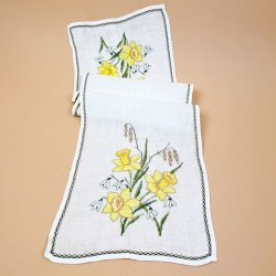 Gul vintage bordl�ber p�skeliljer