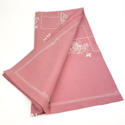 Broderet rosa vintage dug 120x120