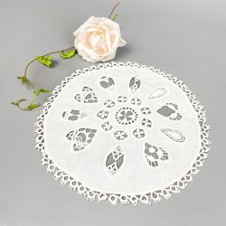 Hvid broderet retro flakon med gennembrud