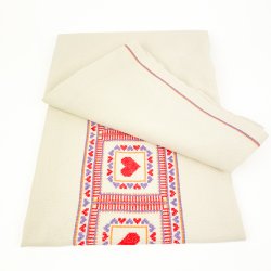 Broderet vintage hjertedug � 160 cm
