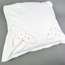 Hvidt vintage pudebetr�k broderi