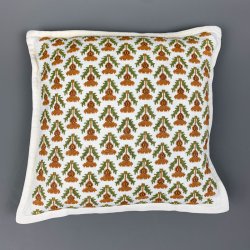 Hvid vintage broderet pyntepude