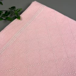 Rosa retro dug med hvidt broderi � 280 cm