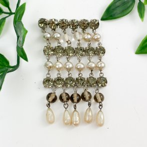Vintage Brosche mit Perlen