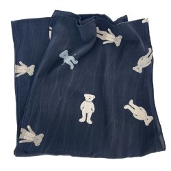 Marineblaues Vintage-Tuch mit Brenmotiv