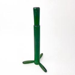 Grner Retro Kchenrollenhalter aus Holz