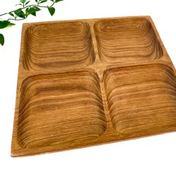 Retro Carberet Schale aus Teakholz