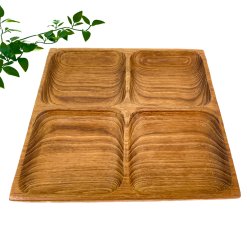 Retro Carberet Schale aus Teakholz