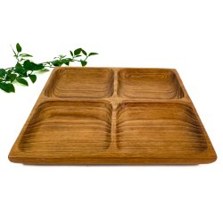 Retro Carberet Schale aus Teakholz