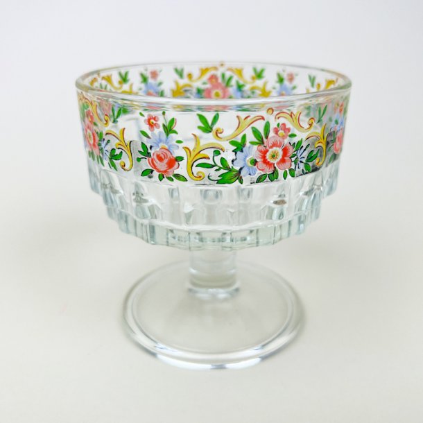 Vintage champagnesk�l blomster