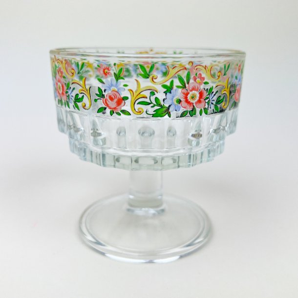 Vintage champagnesk�l blomster
