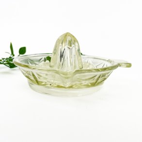 Retro klar glas citronpresser