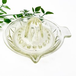 Retro Zitruspresse aus Klarglas