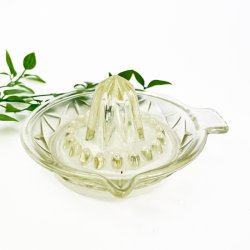 Retro Zitruspresse aus Klarglas