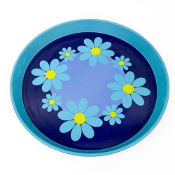 Blomstret retro Worcester Ware serveringsbakke