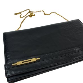 Schwarze Vintage-Clutch mit Kette