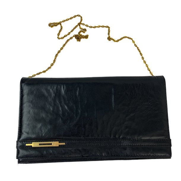 Schwarze Vintage-Clutch mit Kette