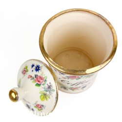 Blomstret engelsk fajance Coffee krukke