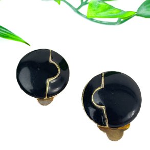 Schwarze Retro Ohrclips