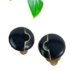 Schwarze Retro Ohrclips