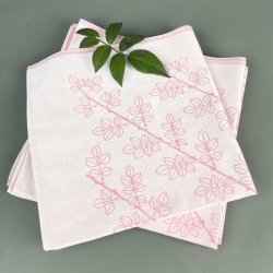 Seks rosa damask mundservietter
