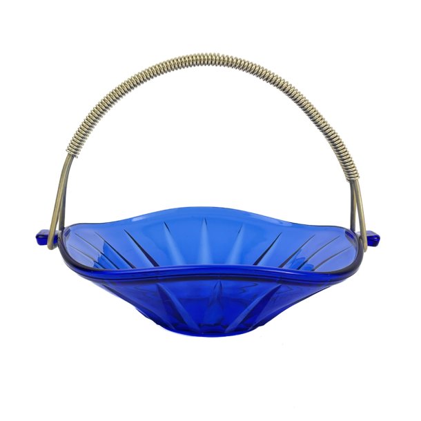 Bl vintage glasskl med hank