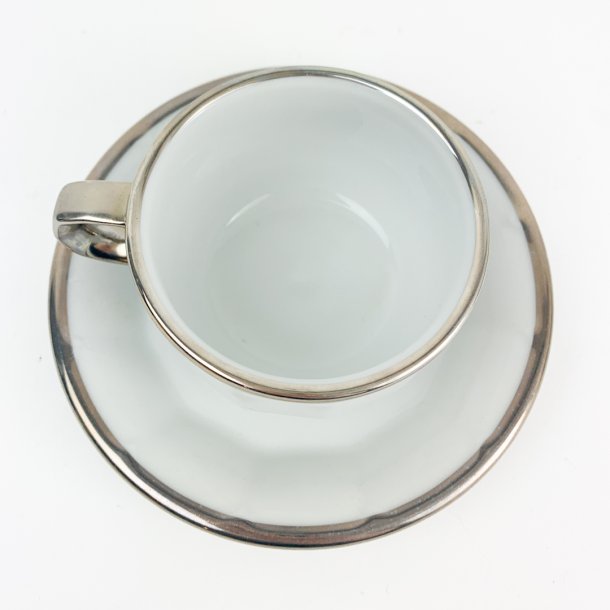 Hvid porcelnskop med slvkant  Pillivuyt Bistro
