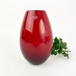 Rote Vintage-Holmegaard Cocoon Vase