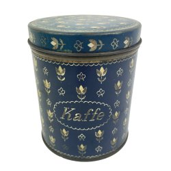 Dekorativ bl� vintage kaffed�se