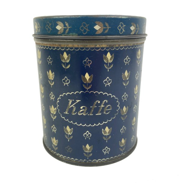 Dekorativ bl� vintage kaffed�se