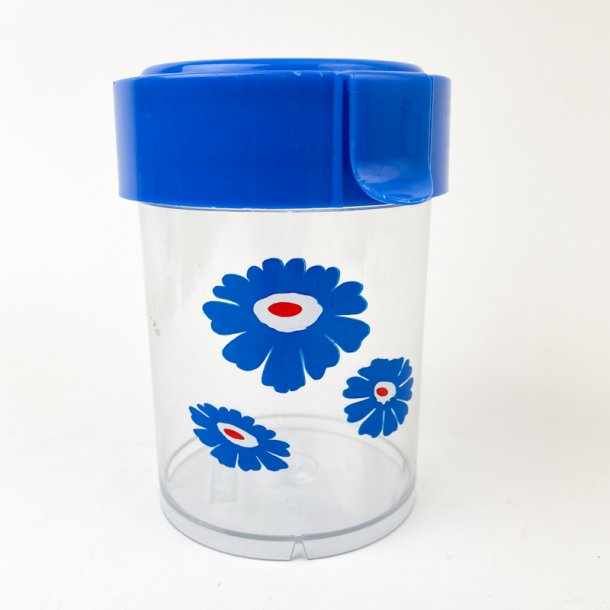 Bl retro opbevaringsbtte med blomster