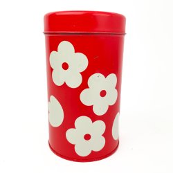 Rd retro blomsterdse