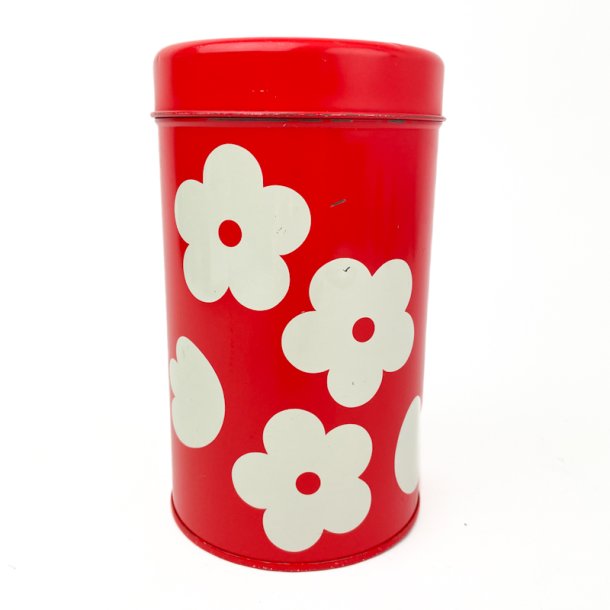 Rd retro blomsterdse