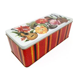 Farverig blomstret retro metald�se