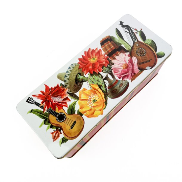 Farverig blomstret retro metald�se