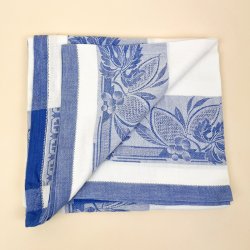 Bl� vintage damask dug 140x140 cm