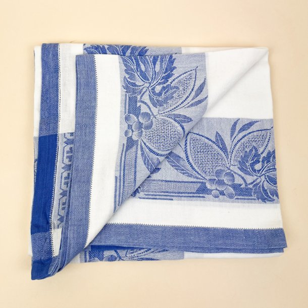 Bl� vintage damask dug 140x140 cm