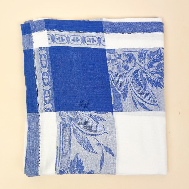 Bl� vintage damask dug 140x140 cm
