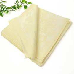 Smuk gul vintage damaskdug � 120 x 120 cm