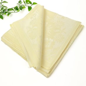 Smuk gul vintage damaskdug � 120 x 120 cm